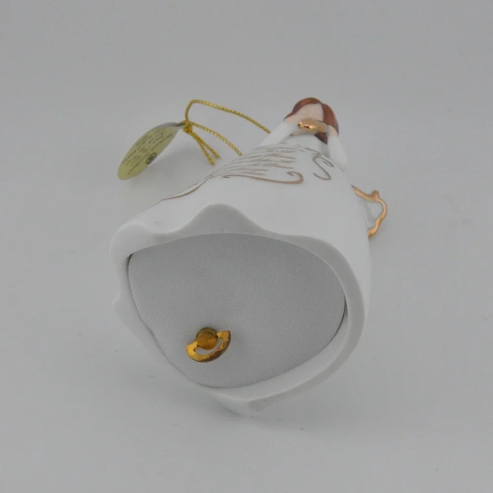 A Daughter's Blessing Angel Musical Ornament‎ OS White Excellent Gold Trim Heart